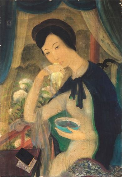 Le bol bleu by Lê Ph?, circa 1942