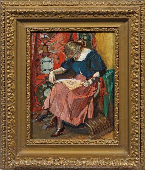 "Lesendes Mädchen". Originaltitel - Alexander Liebmann