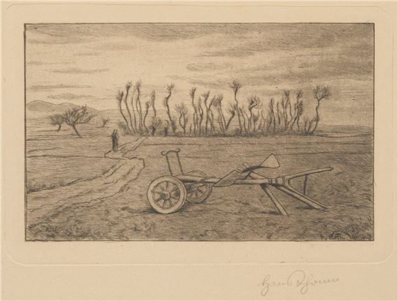 Landschaft mit Pflug by Hans Thoma, 1839