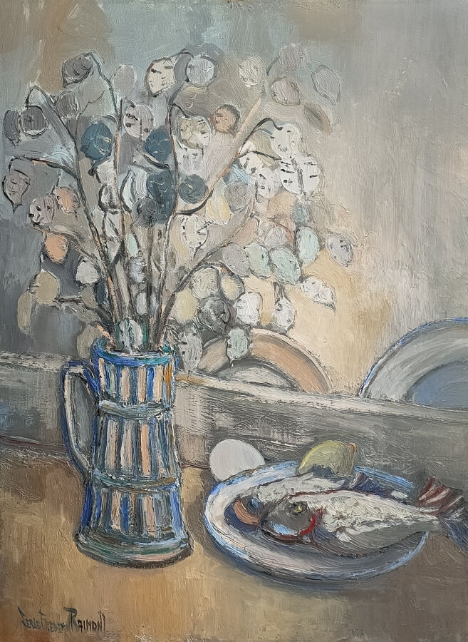 Serge Frédéric Raimon | Serge Frédéric RAIMON Nature morte aux poissons ...