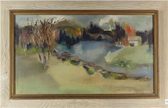 Two original oils on canvas depicting autumn and winter scenes - Helen Von Berstel