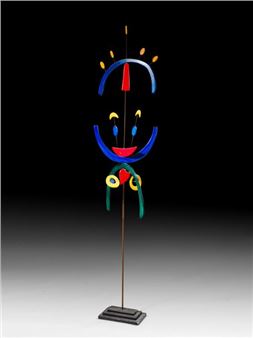 2003 Polychrome wood and metal Signed and dated H. 206 cm. - L. 45 cm. - D. 30 cm. - J. M. Gallais
