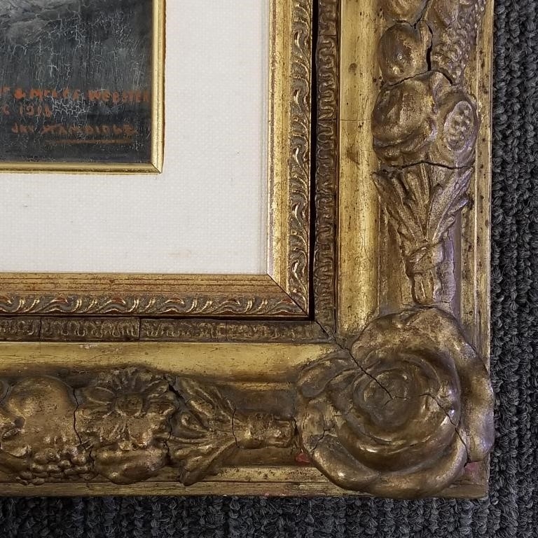 Jay Hambridge | woman drinking tea - in ornate frame - 18 x 16 O.D ...