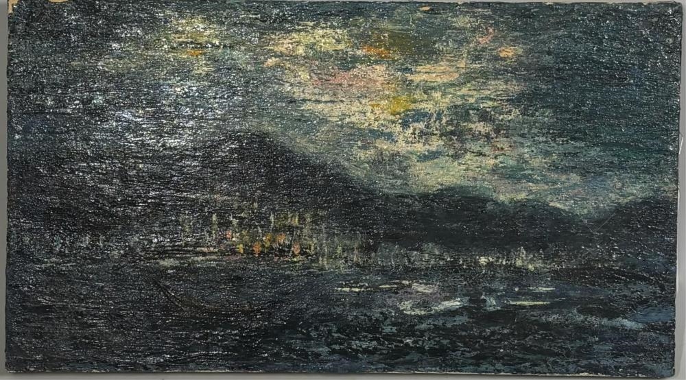 Artwork by Jeanne Dunaway, Hong Kong at Night, Made of oil on canvas