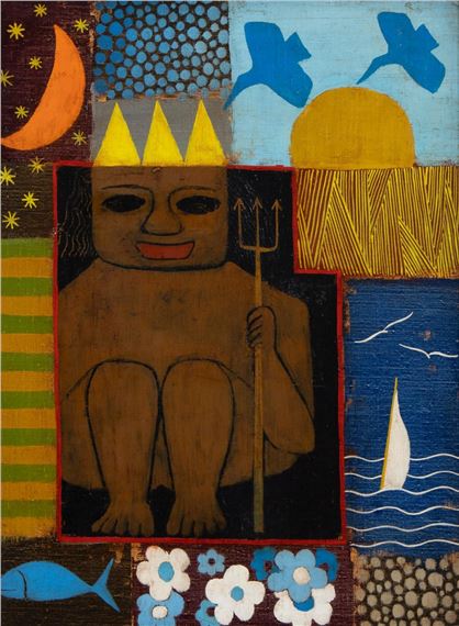 oil on canvas Neptune by Jean Oosterlynck