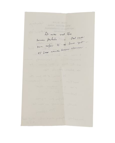 Laurence Stephen Lowry | A handwritten letter to Harold Smith Esq ...