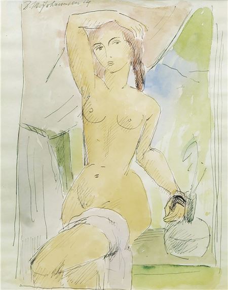 Seated female Nude by Dorothea Maetzel-Johannsen, 1924
