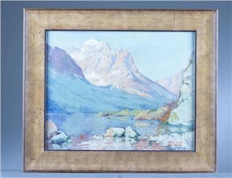 Wilma Lucile Van Slyck, Montana landscape O/C - Wilma Lucile van Slyck