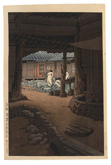 Modan Viewpoint Pyongyang Korea by Hasui Kawase, 1940