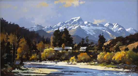 Allan Crombie 'River Scene Near Murchison, Nelson by Allan Crombie, 1985