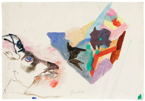 Ziegenbock mit abstrakter Studie by Herbert Boeckl, circa 1949