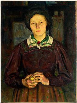 Junge Bäuerin in Tracht aus Fiss i. Tirol - Wilhelm Dachauer