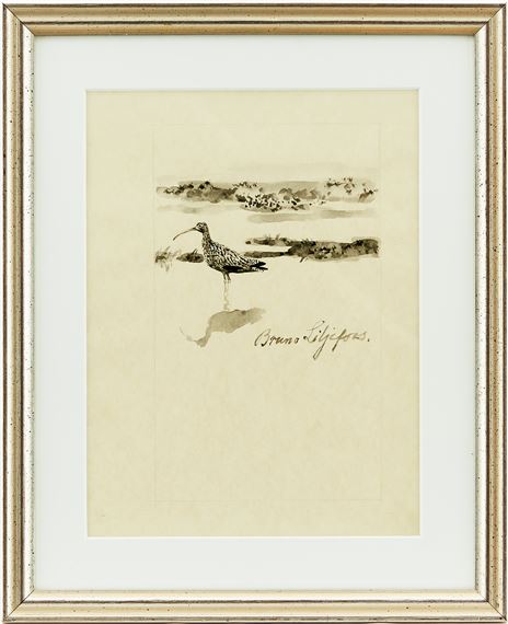 Kustlandskap med storspov by Bruno Liljefors