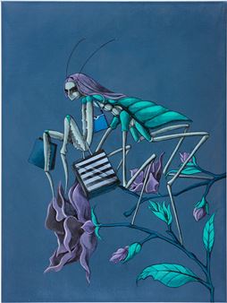 Shopping Mantis (Bleu Noir Iridescent - Julien Ceccaldi