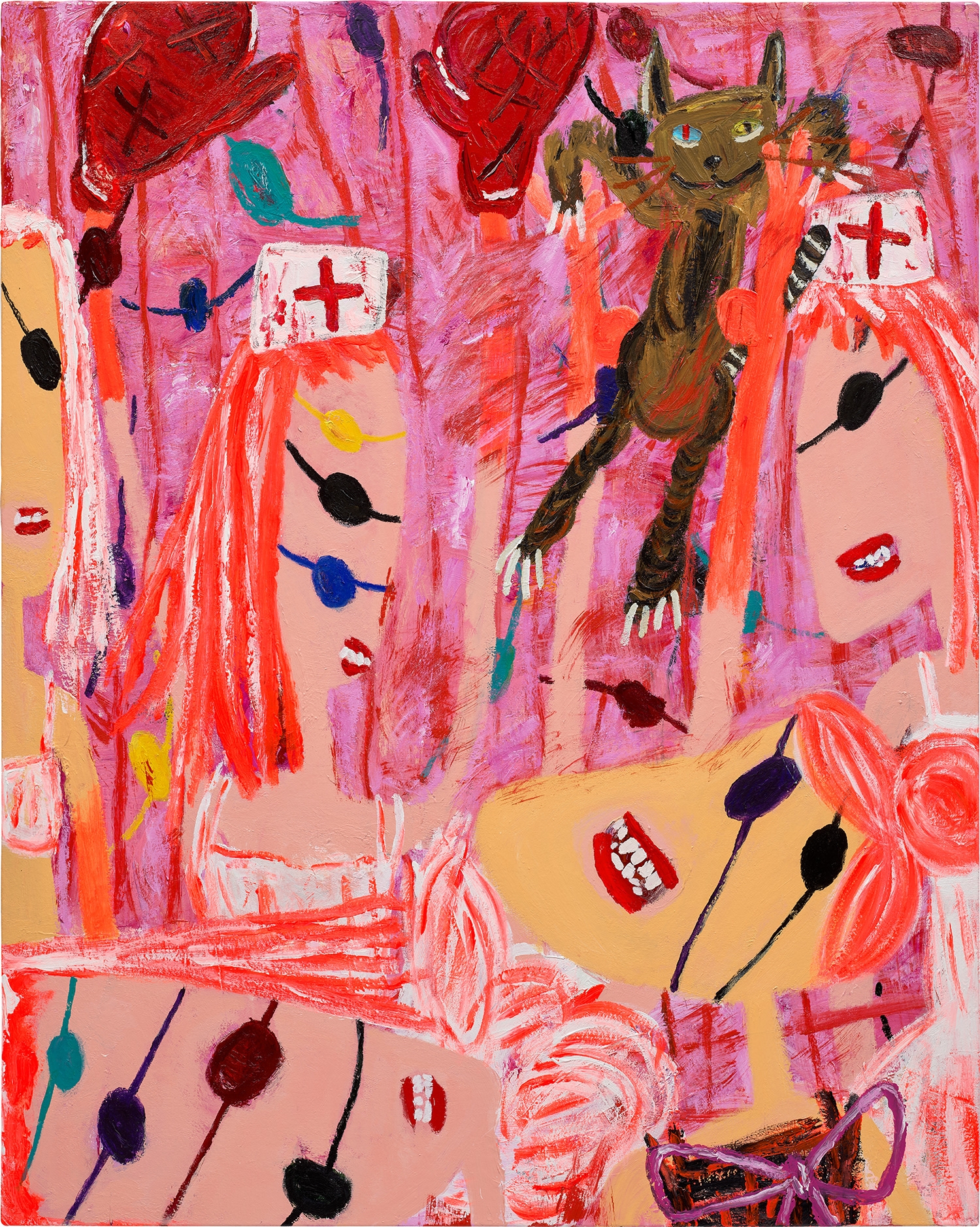 Artwork by Yirui Jia, A Girl Cut in Five, Made of acrylic on canvas