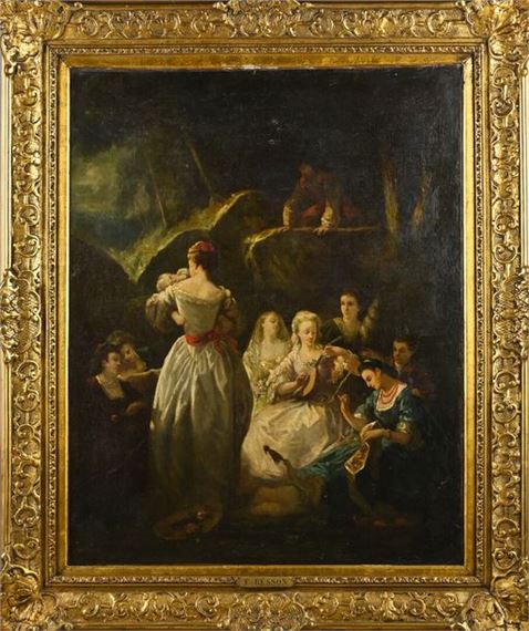 Besson Faustin | Patience rewarded Court scene with gallant posted on a ...