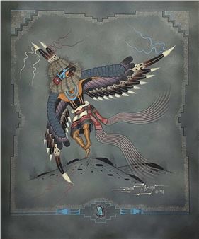 Edwin Ernest Morgan Signed Sand Painting - Edwin Ernest Morgan