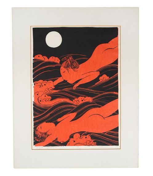 Mayumi Oda 'August Moon' Woodblock Print by Mayumi Oda