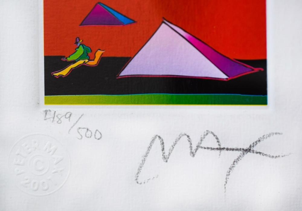 Peter Max | Peter Max- Original Lithograph Jumper with Two Pyramids ...