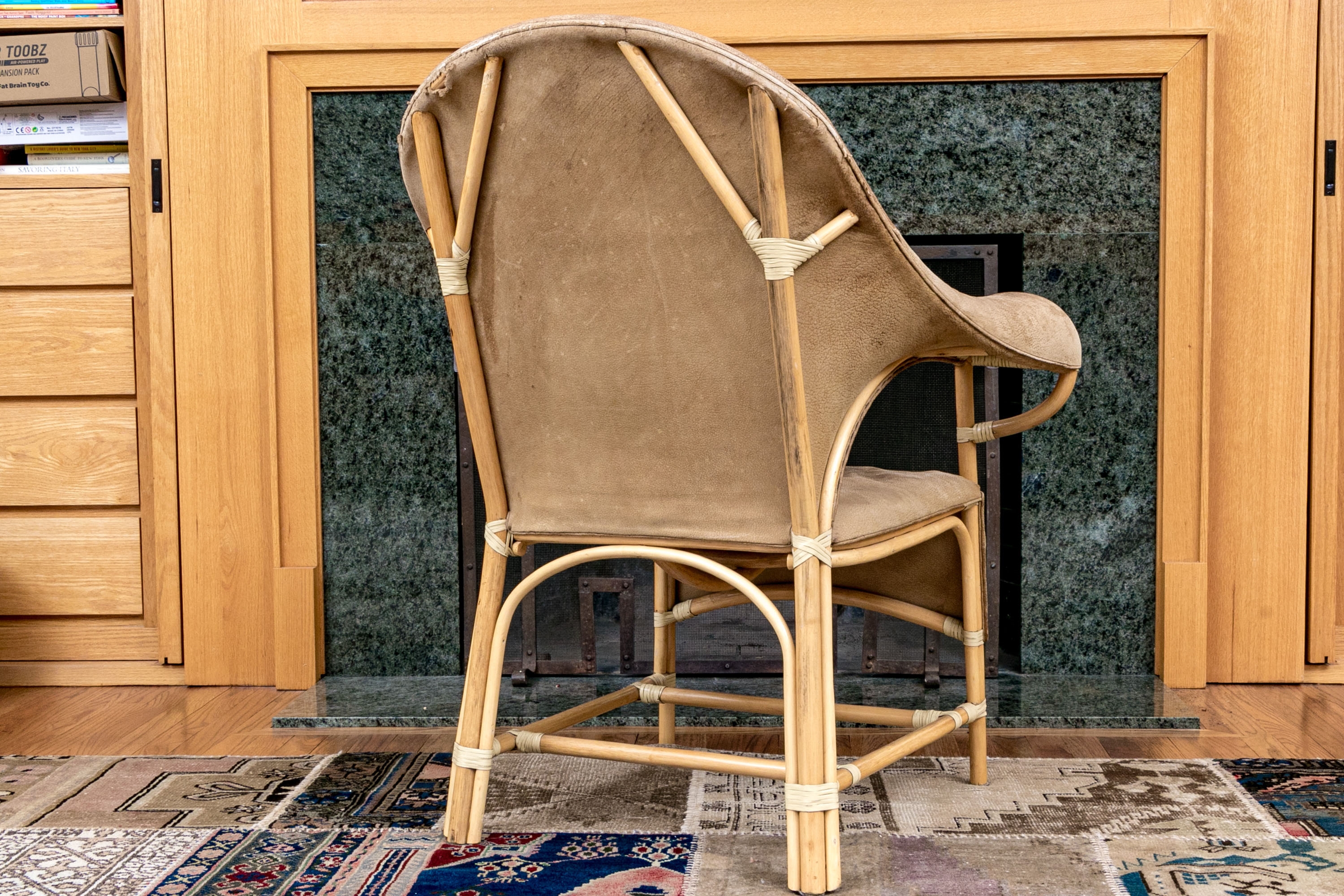 Budji Layug | Mid-Century Modern Leather And Rattan Chair Attributed To ...