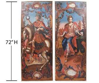 Two Cuzco School Oil on Canvas Paintings - Cuzco School