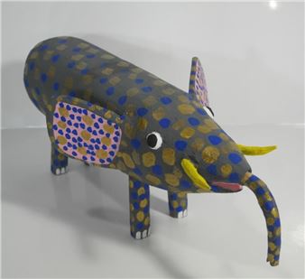 PETER RAFUSE FOLK ART ELEPHANT CARVING C.2015 - Peter Rafuse