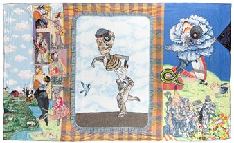 1942). About Now. 2004. Fabric patchwork on canvas - China Marks