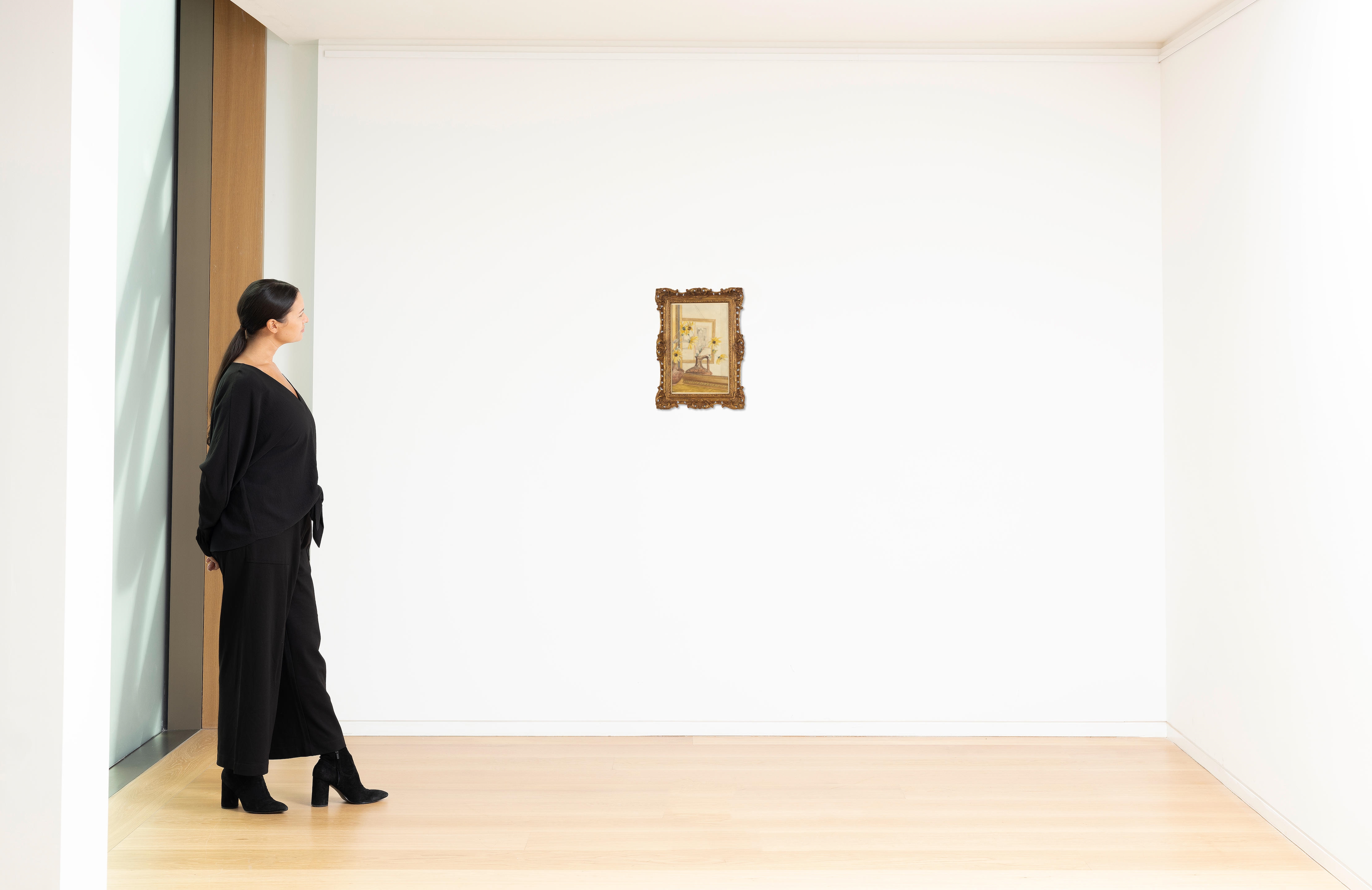 Artwork by Anna Alma-Tadema, A Corner of Sir Lawrence Alma-Tadema's Studio, Made of watercolour over traces of pencil