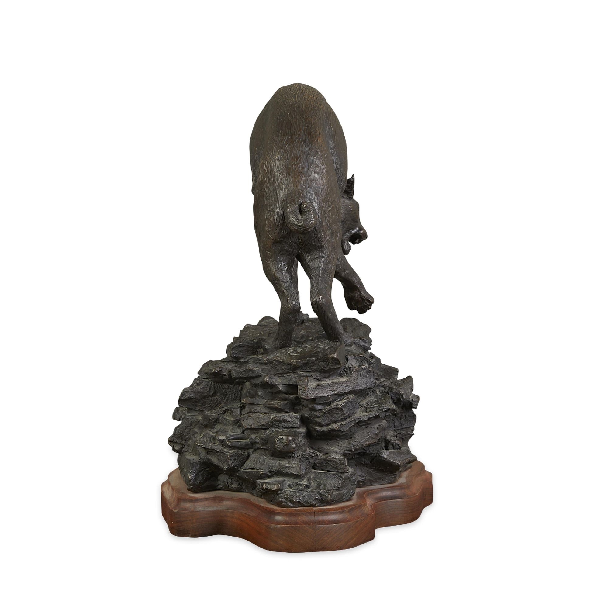 William Rains | Cast bronze sculpture in the form of a spooked bobcat ...