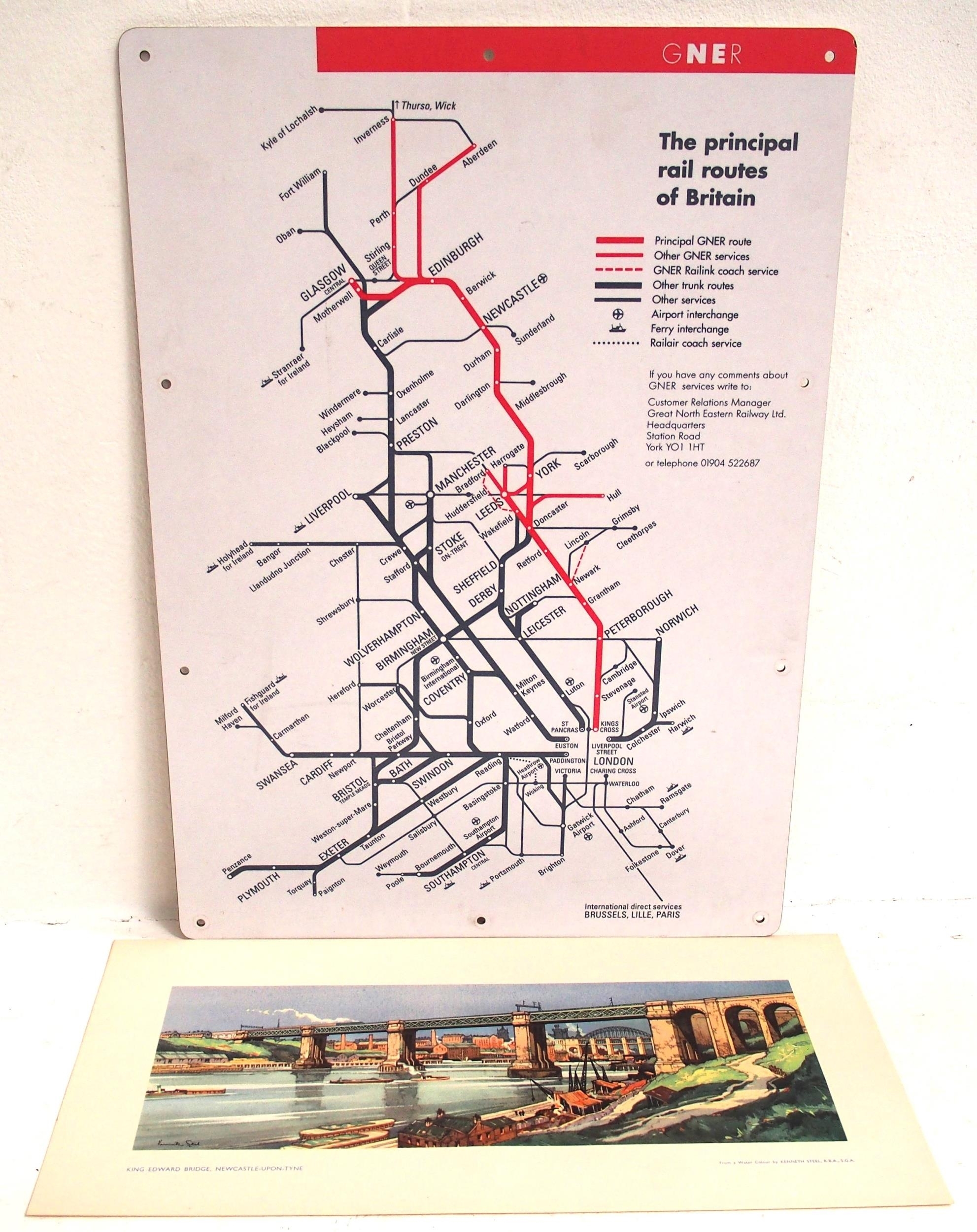 Kenneth Steel | GNER THE PRINCIPLE RAIL ROUTES of BRITAIN map on ...