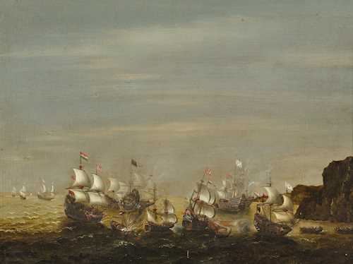 Sea battle of Gibraltar by Cornelis Verbeeck, circa 1630