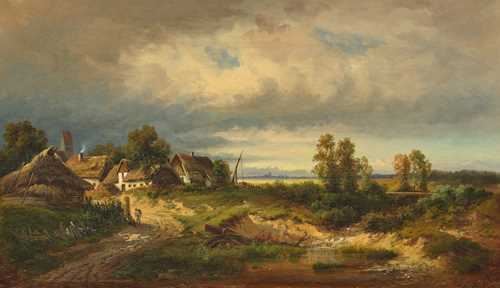 Heinrich Richard Reder | Landscape with village | MutualArt