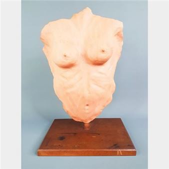 LOVELY VINTAGE HAND SCULPTED CONTEMPORARY STYLE TORSO OF A LADY - Michel Munnik