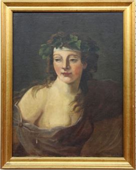 Muse with laurel wreath - L. Mengeot