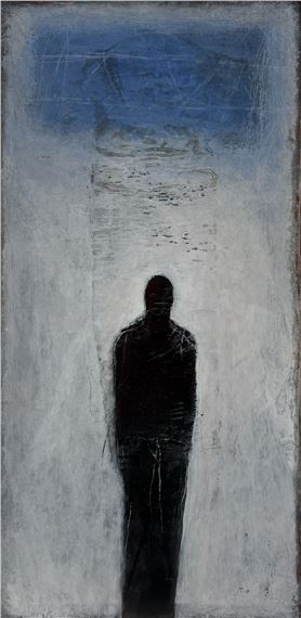 Figure with Blue Rectangle by Ed Musante, circa 1990