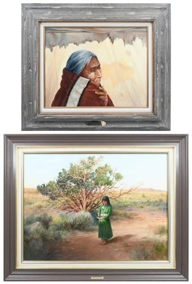 2PC. JOHN BROOKE MAGINNIS SOUTHWESTERN PAINTINGS - John Brooke Maginnis