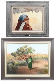 2PC. JOHN BROOKE MAGINNIS SOUTHWESTERN PAINTINGS - John Brooke Maginnis