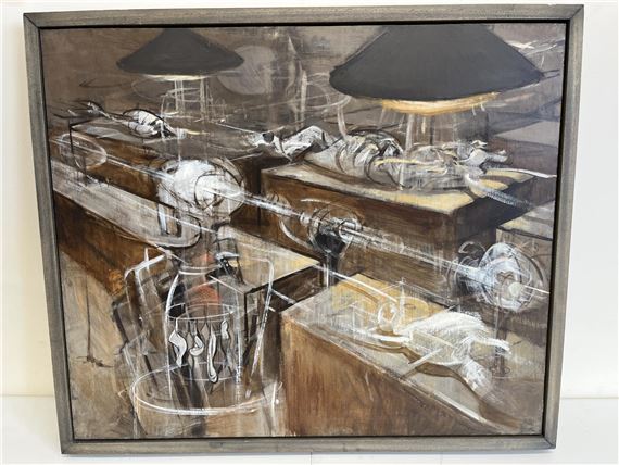 Study No.1 Forms on Tables with Lamps by John Creighton, dated 18/5/2007