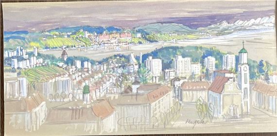 Meersburg above Constance by Walter Hangarter