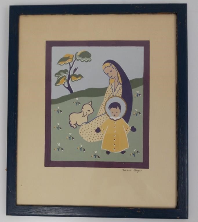 Artwork by Marie Auger, Auger, Mother Child Symbolic Imagery, Watercolour, Made of Watercolour