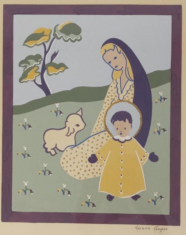 Artwork by Marie Auger, Auger, Mother Child Symbolic Imagery, Watercolour, Made of Watercolour