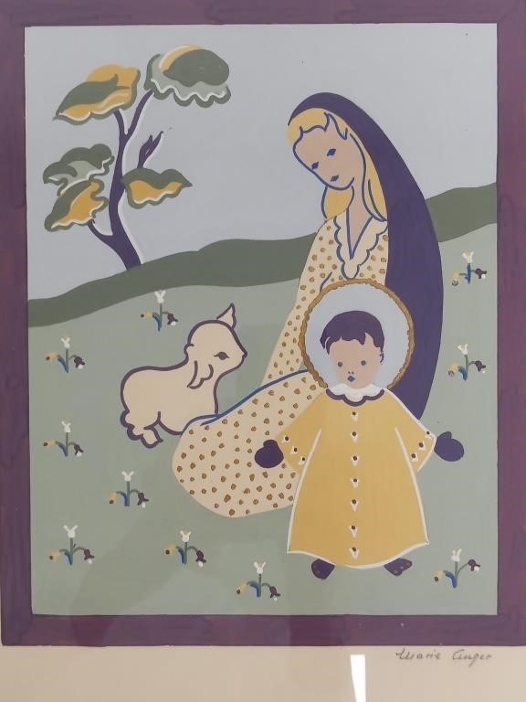 Artwork by Marie Auger, Auger, Mother Child Symbolic Imagery, Watercolour, Made of Watercolour