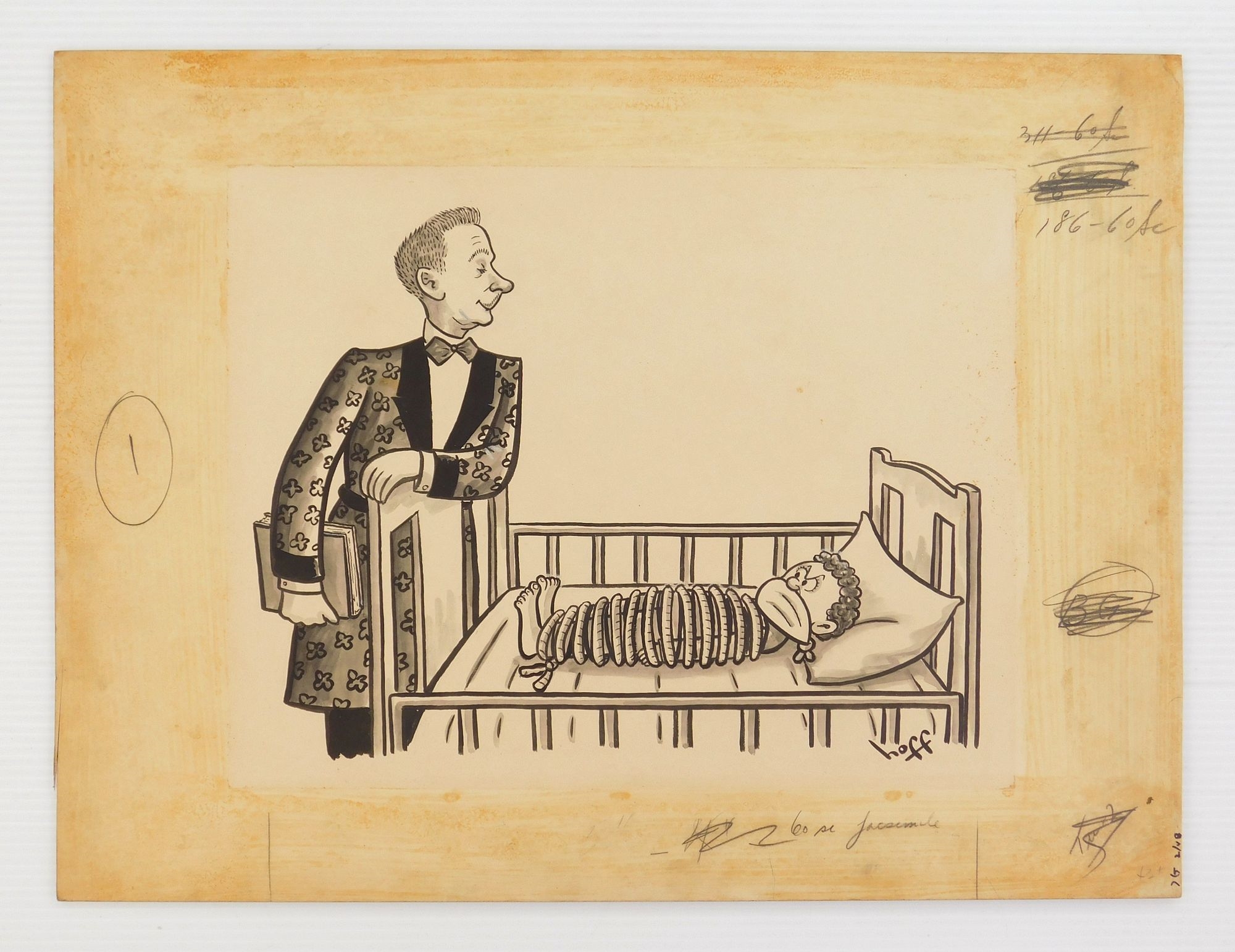 Artwork by Syd Hoff, Tied up Youngster  &  Sitting on a Child, Made of pen and ink illustrations board