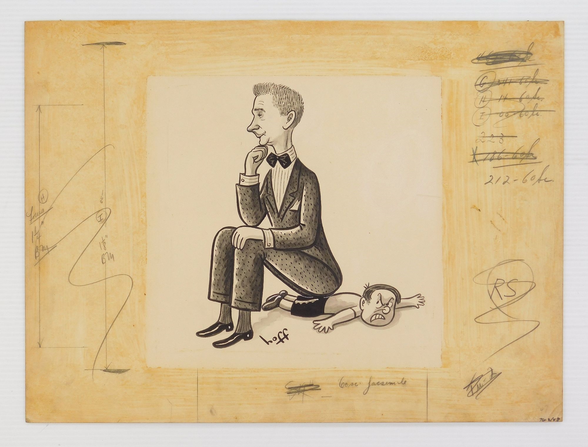 Artwork by Syd Hoff, Tied up Youngster  &  Sitting on a Child, Made of pen and ink illustrations board