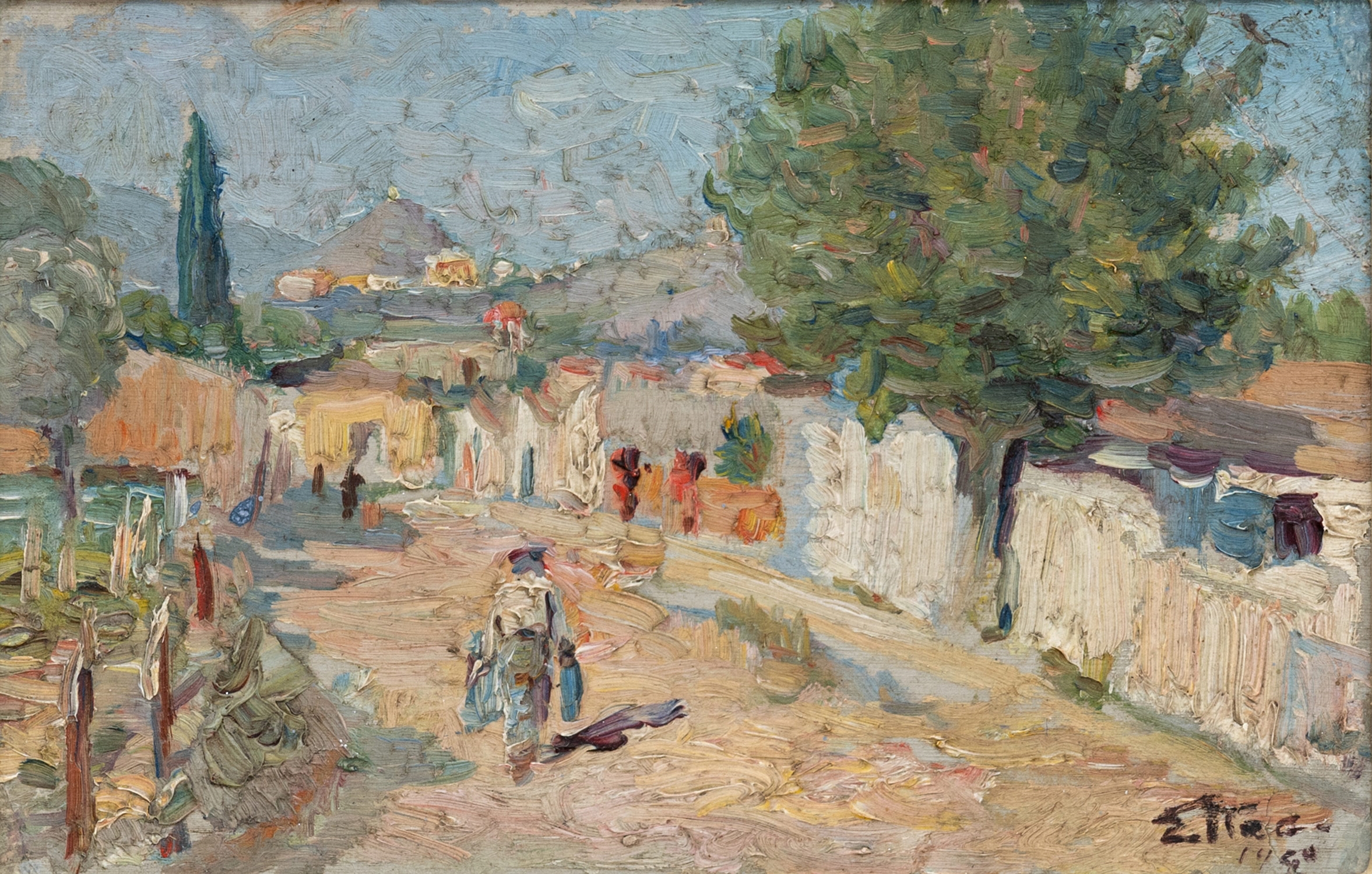 Artwork by Stavros Papapanagiotou, Landscape, Made of oil on plywood