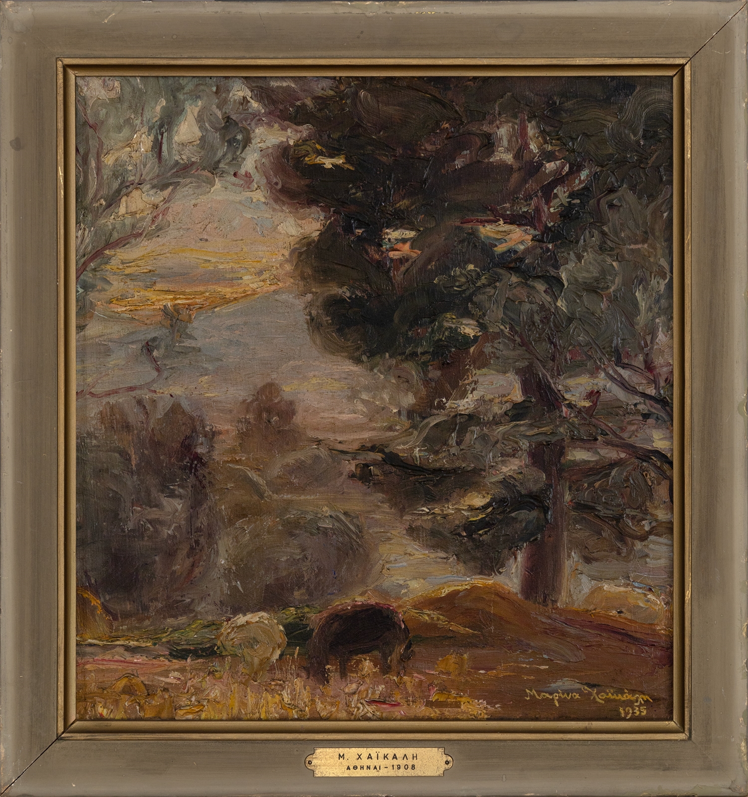 Artwork by Marina Haikali, Landscape, Made of oil on plywood