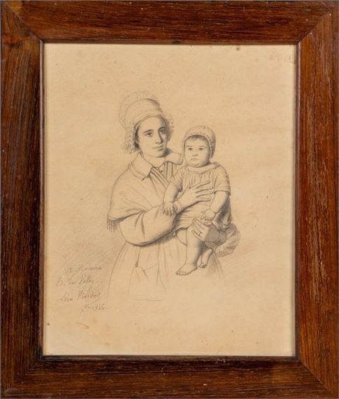 Dessin au crayon by Leon Viardot, daté 1826