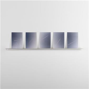 5 lines of pink in the air, randomly, 2020 - Ann Veronica Janssens