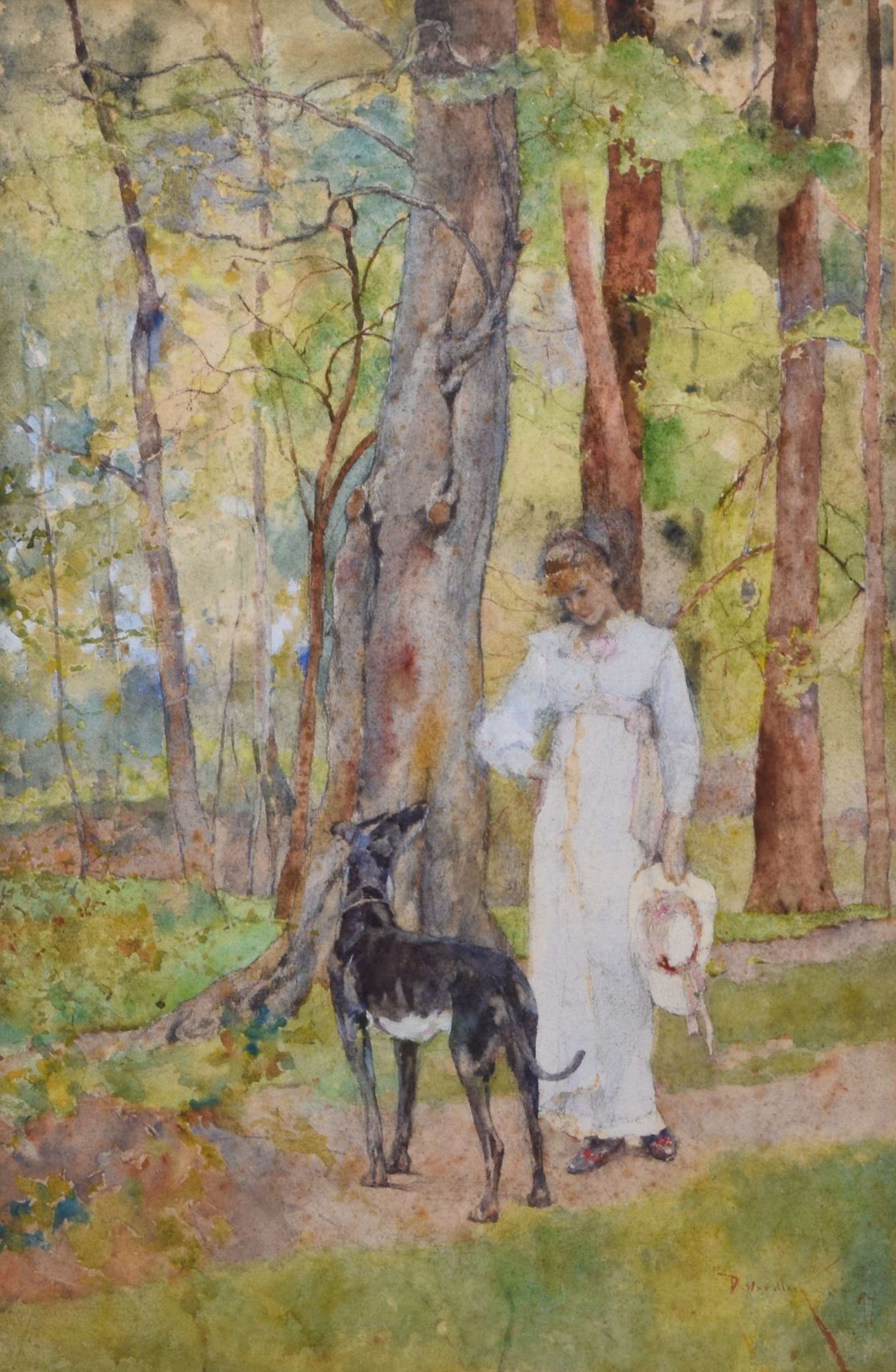 David Woodlock | David Woodlock (1842-1929) Young Woman and her Dog ...