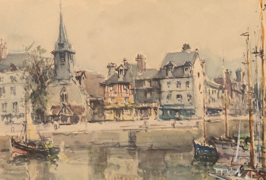 Artwork by Denis Verspecht, Denis VERSPECHT (1919-c, Made of Watercolor heightened with white gouache